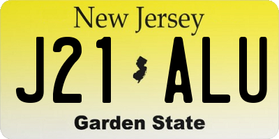 NJ license plate J21ALU