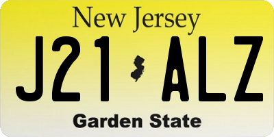 NJ license plate J21ALZ