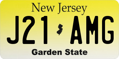 NJ license plate J21AMG