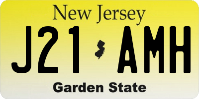 NJ license plate J21AMH