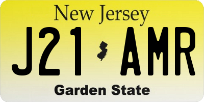 NJ license plate J21AMR