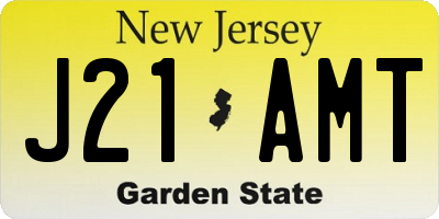 NJ license plate J21AMT