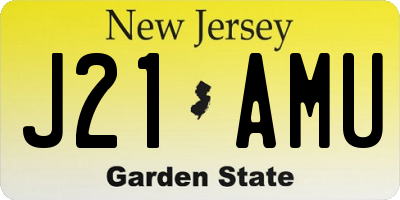NJ license plate J21AMU