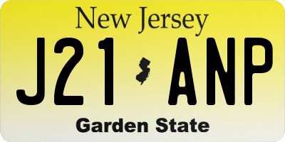 NJ license plate J21ANP