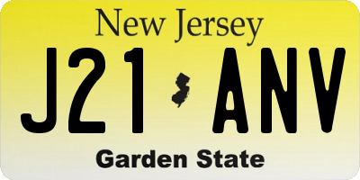 NJ license plate J21ANV