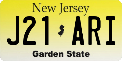 NJ license plate J21ARI