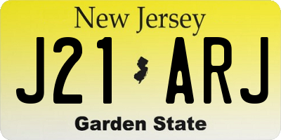 NJ license plate J21ARJ