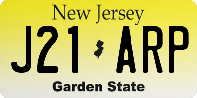 NJ license plate J21ARP