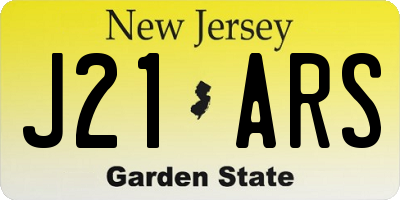 NJ license plate J21ARS