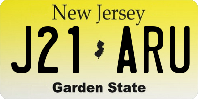 NJ license plate J21ARU