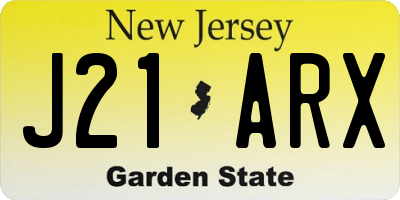 NJ license plate J21ARX