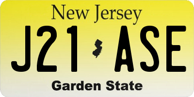 NJ license plate J21ASE
