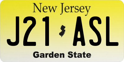 NJ license plate J21ASL