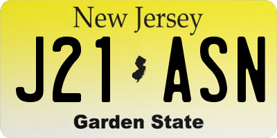 NJ license plate J21ASN