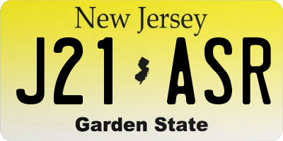 NJ license plate J21ASR