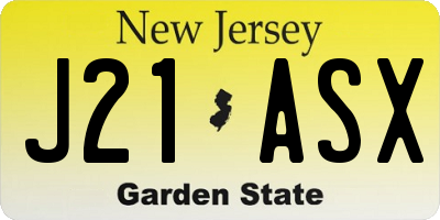 NJ license plate J21ASX