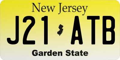 NJ license plate J21ATB