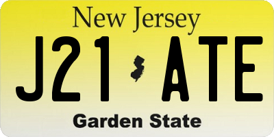 NJ license plate J21ATE