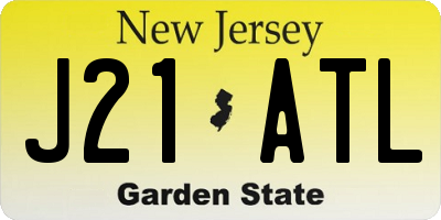 NJ license plate J21ATL