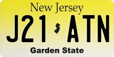 NJ license plate J21ATN