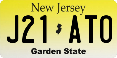 NJ license plate J21ATO