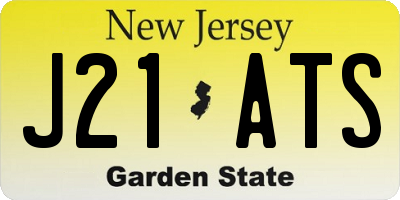 NJ license plate J21ATS