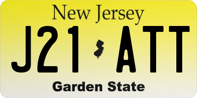 NJ license plate J21ATT