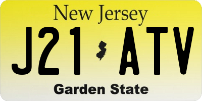 NJ license plate J21ATV