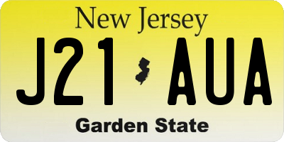 NJ license plate J21AUA
