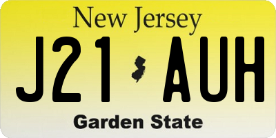 NJ license plate J21AUH
