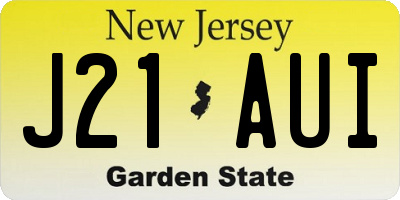 NJ license plate J21AUI
