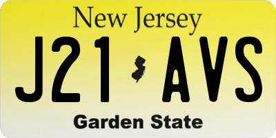 NJ license plate J21AVS