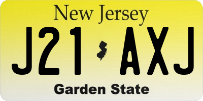 NJ license plate J21AXJ