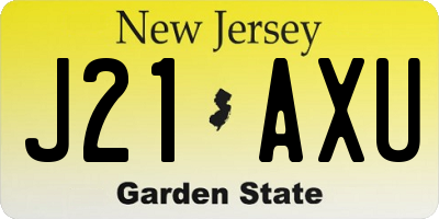 NJ license plate J21AXU