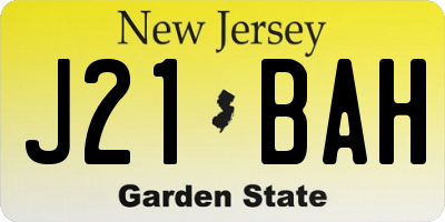 NJ license plate J21BAH