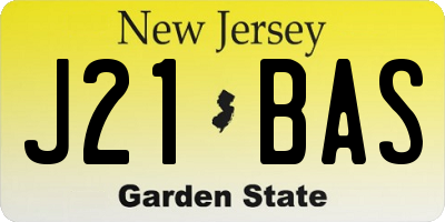 NJ license plate J21BAS