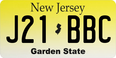 NJ license plate J21BBC