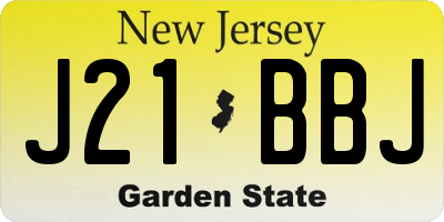 NJ license plate J21BBJ