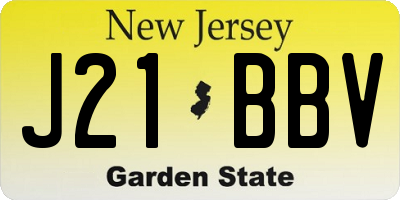 NJ license plate J21BBV
