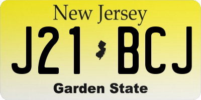 NJ license plate J21BCJ