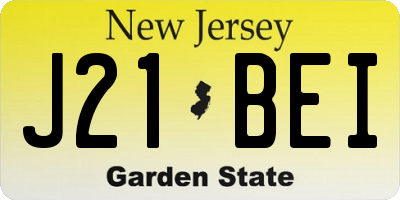 NJ license plate J21BEI