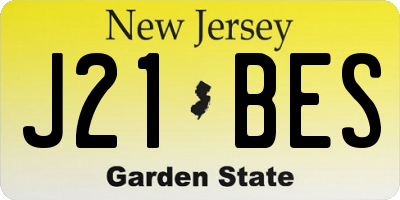 NJ license plate J21BES