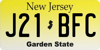 NJ license plate J21BFC