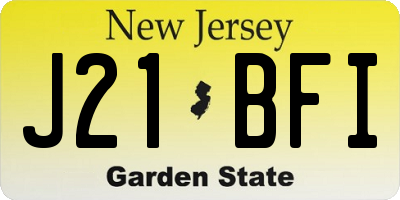 NJ license plate J21BFI