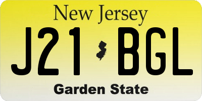 NJ license plate J21BGL