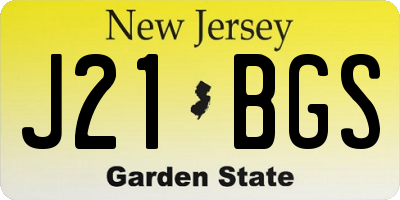 NJ license plate J21BGS