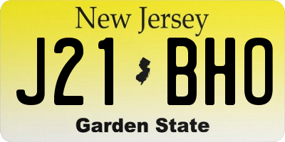 NJ license plate J21BHO