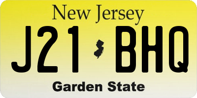 NJ license plate J21BHQ