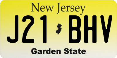 NJ license plate J21BHV