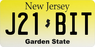 NJ license plate J21BIT